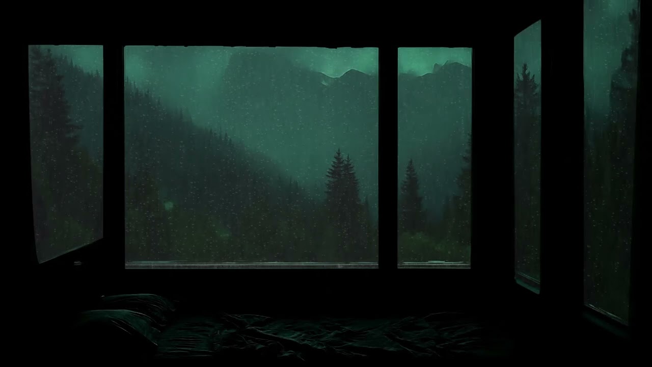 Heavy Night Rain Outside the Window | Calm Cozy Ambience for Deep Sleep, Relaxation, and Peace Mind