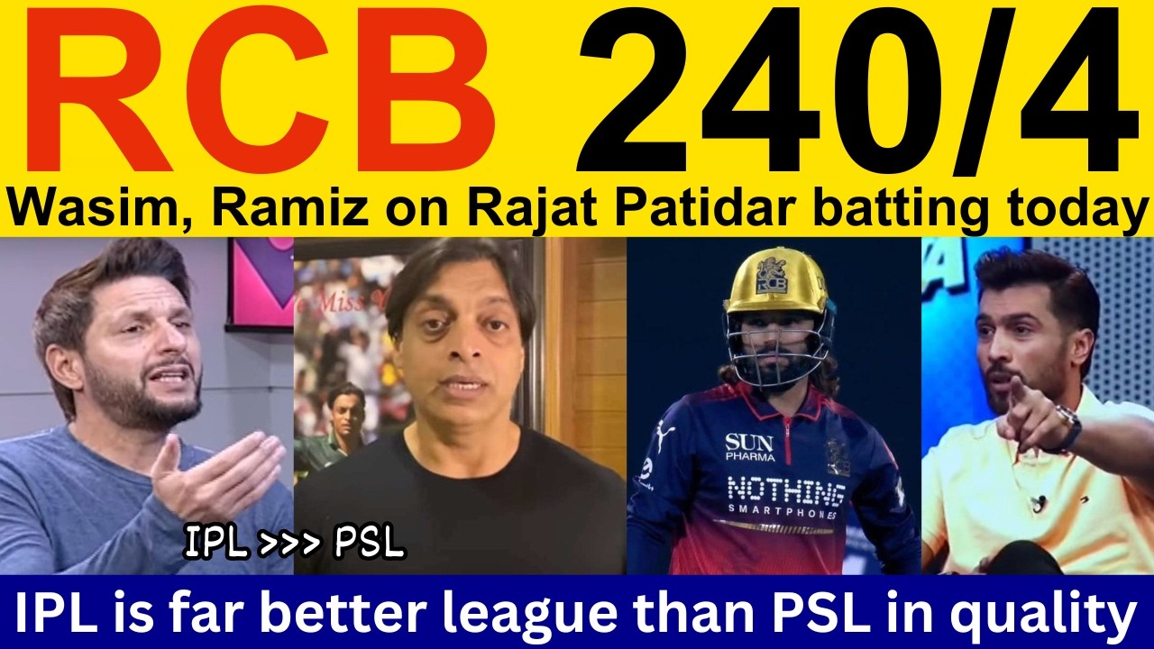 Shahid Afridi shocked 😱 on RCB 240/4 batting today vs MI | PAK Media, Ramiz Speaks on IPL 2026