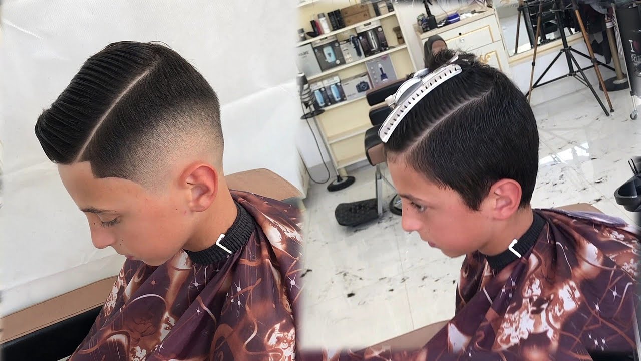 💈للمبتدئين أبسط وأسهل طريقة تدريج الشعر للأطفال مع ذكر المشوطه المكينه خطوه بخطوه+تحديد محترف ♦️