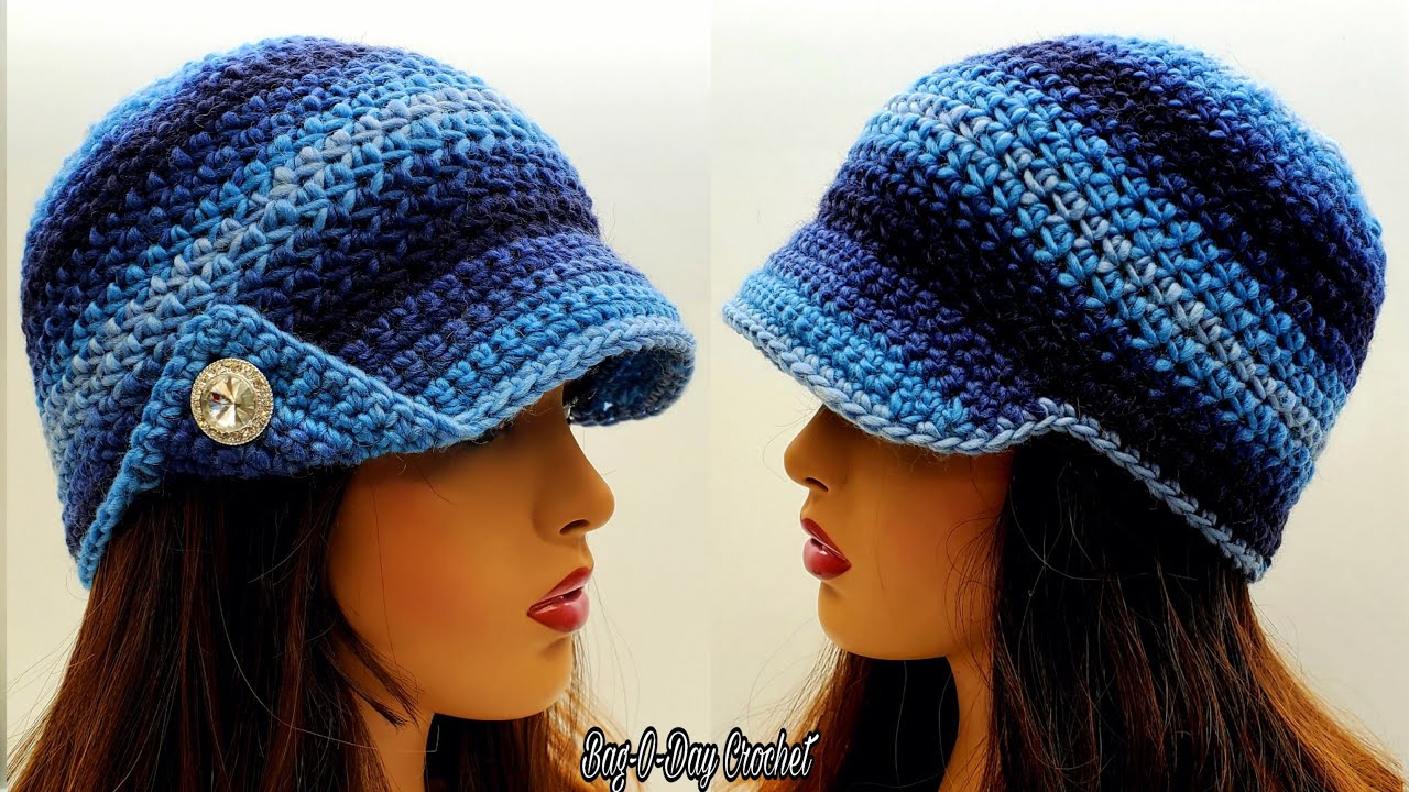 Easy Crochet Newsboy Hat | Bag O Day Free  Crochet Tutorial #670 Subtitles Available