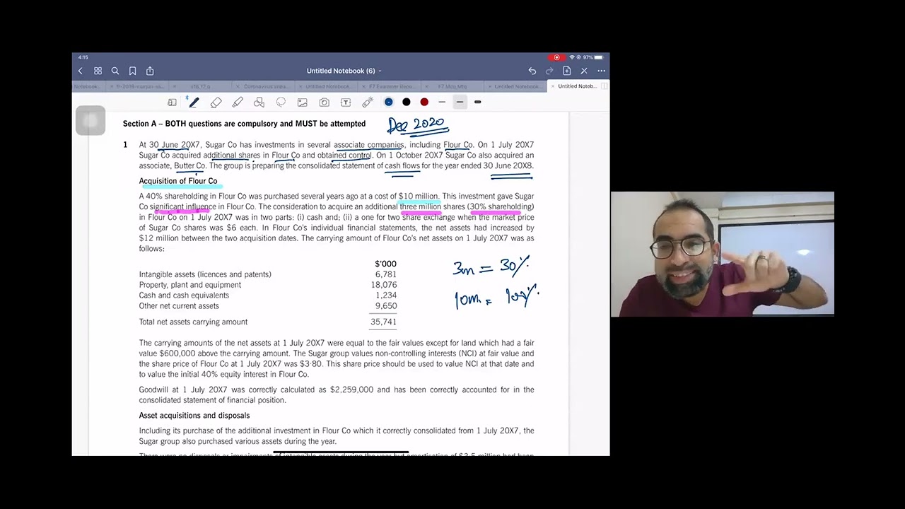 👉 ACCA SBR Past Papers | Consolidated Cash Flow | Dec 2020 Attempt | Mustafa Mirchawala,IFRS Trainer