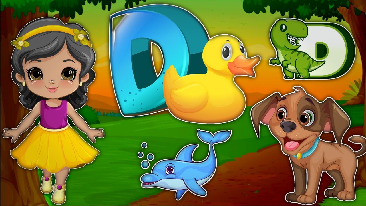 D for Dog | D for Doll | D for Duck | ABC Alphabet | ABC Song | Pre School | ABCD | Kiddo Party