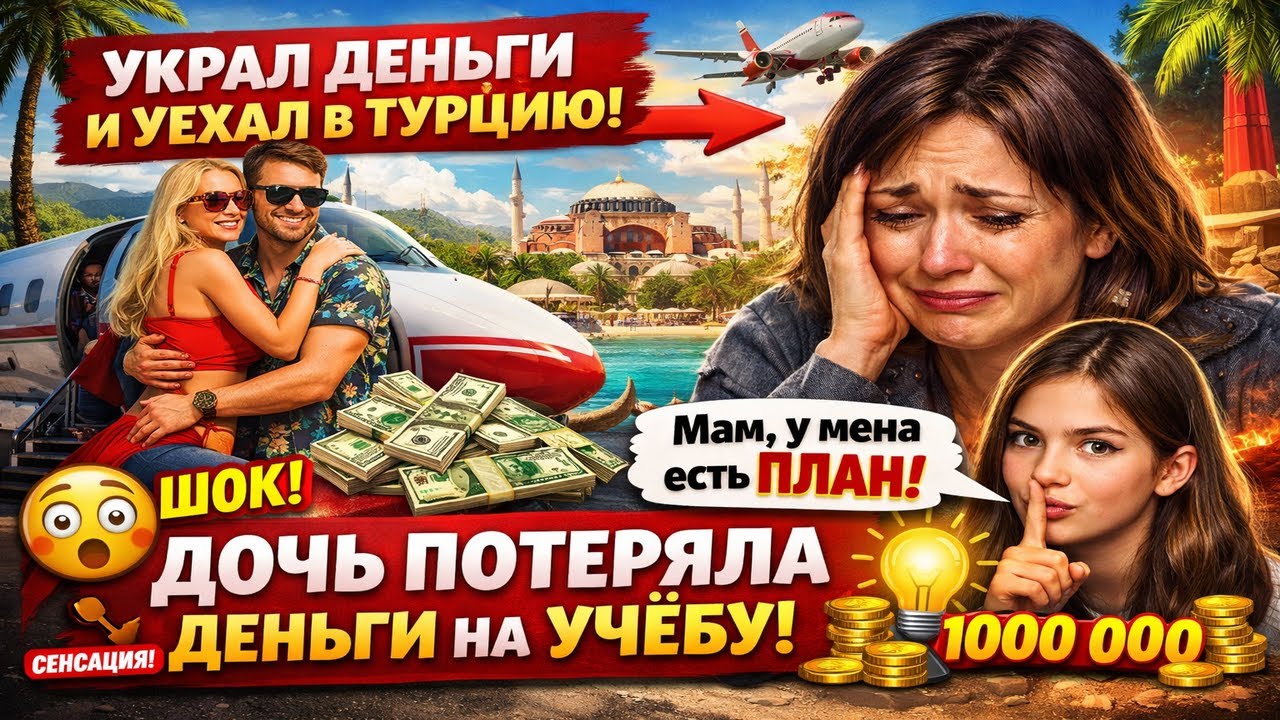 МУЖ УКРАЛ ДЕНЬГИ НА УЧЕБУ ДОЧЕРИ И УЕХАЛ С ЛЮБОВНИЦЕЙ В ТУРЦИЮ  ДОЧЬ СКАЗАЛА МАМ, У МЕНЯ ЕСТЬ ПЛАН