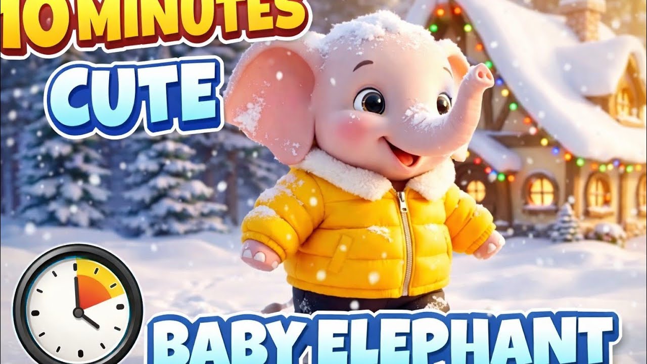 :👉 10 Minutes of Cute Baby Elephant Winter Adventure | Fun Kids Animation