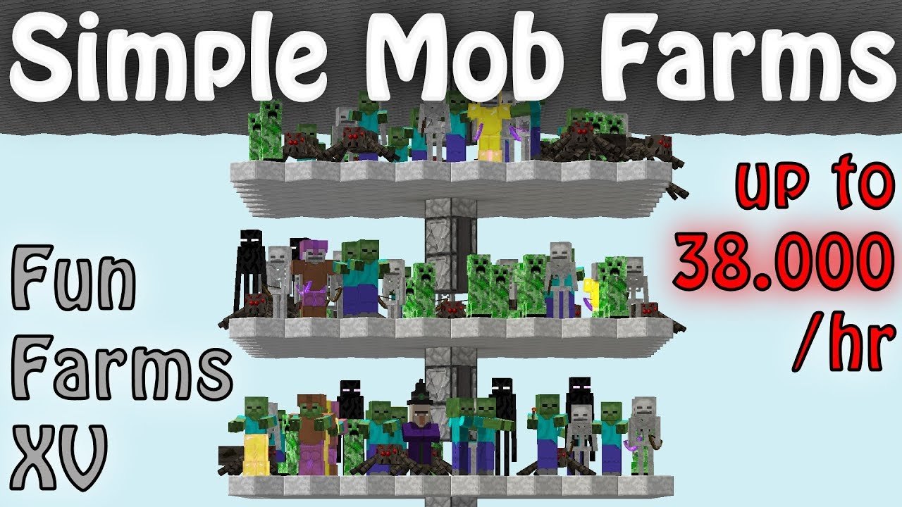 Proste, wrogie farmy mob&oacute;w, Minecraft 1.12 - 1.16+ (Fun Farms Ep. 15)