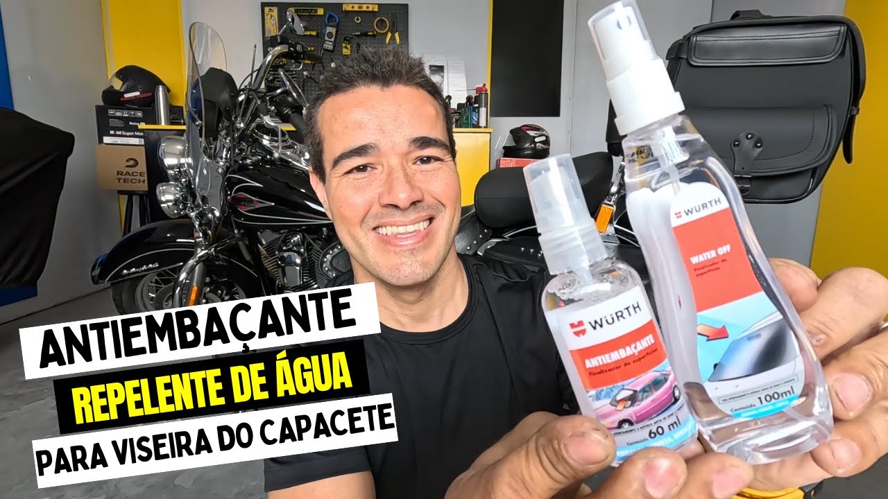 VISEIRA DO CAPACETE EMBAÇADA NUNCA MAIS? TESTEI O ANTIEMBAÇANTE E O WATER OFF CRISTALIZADOR WURTH
