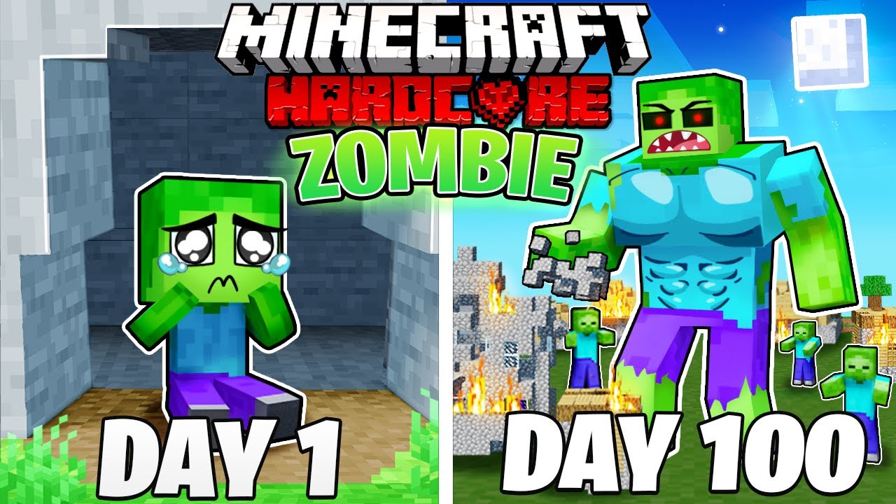 Я выжил 100 ДНЕЙ будучи ЗОМБИ в ХАРДКОРНОМ Minecraft!