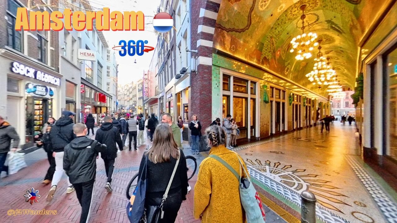 Amsterdam Walking Tour 360° - Part 2 | Streets, Canals & Alleys | #europe #travel  #tour