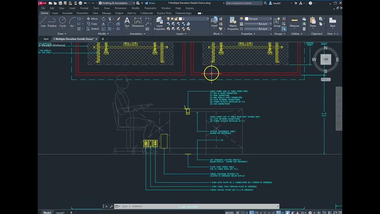 AV CAD Display Elevation Details Demo