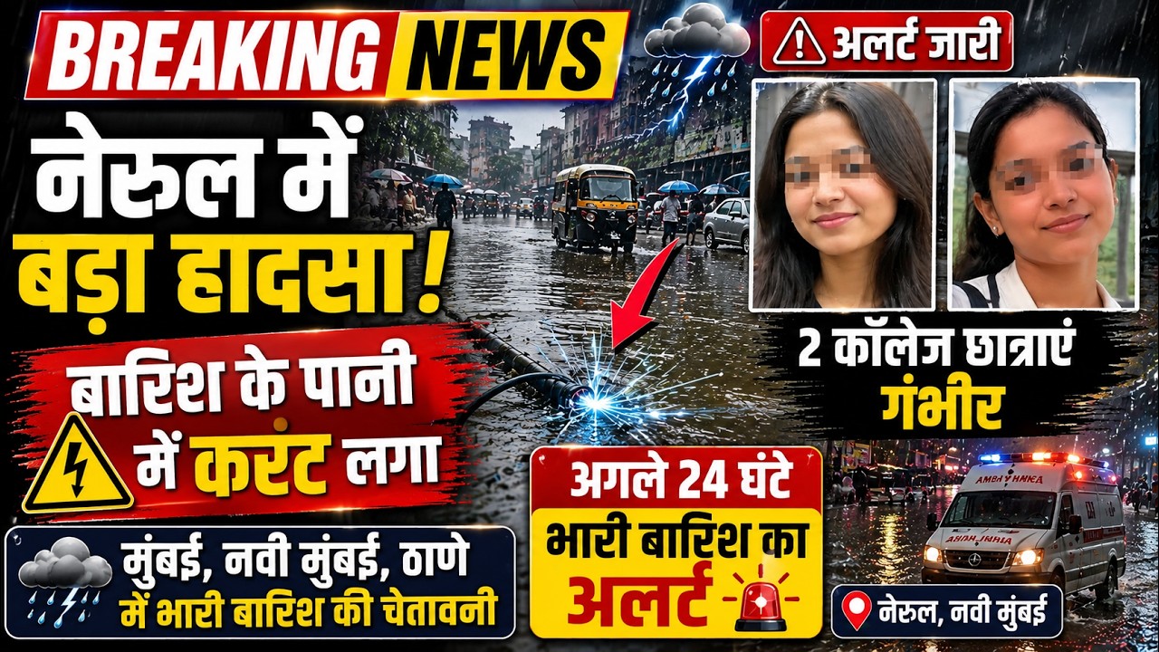 Mumbai Rain LIVE: नेरुल में करंट से बड़ा हादसा | अगले 24 घंटे भारी बारिश का अलर्ट | Breaking News