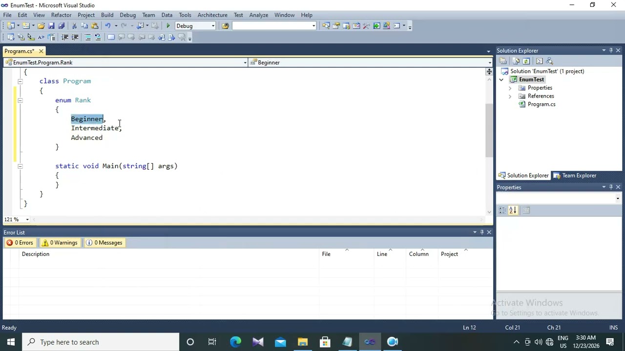 53. C# Enum Creation and Accessing Enum - C# Programming in Burmese