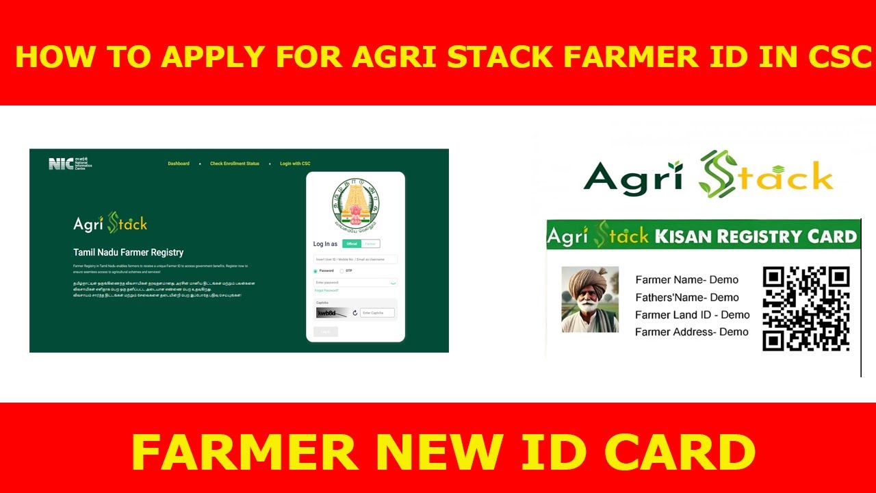 HOW TO APPLY FOR AGRI STACK FARMER ID IN CSC || 2025 || TAMIL