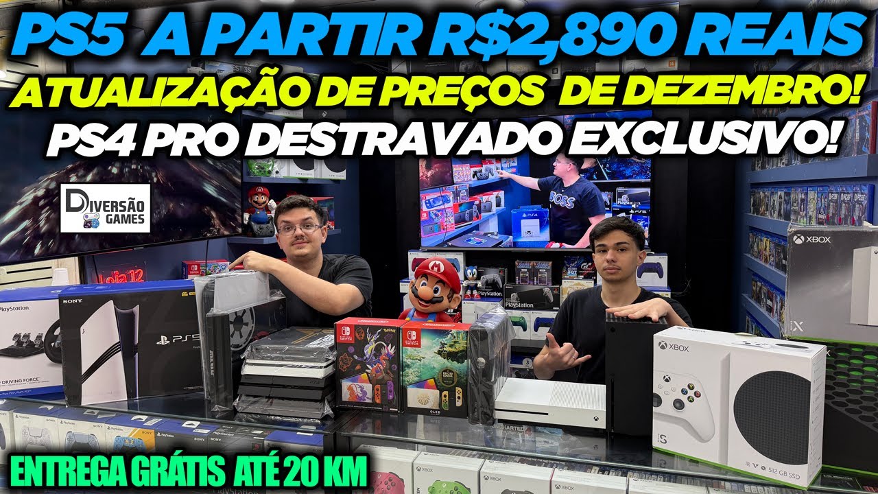 PS5 A PARTIR R$2,890 REAIS! ATUALIZAÇÃO DE PREÇOS DE DEZEMBRO!!! DIVERSÃO GAMES