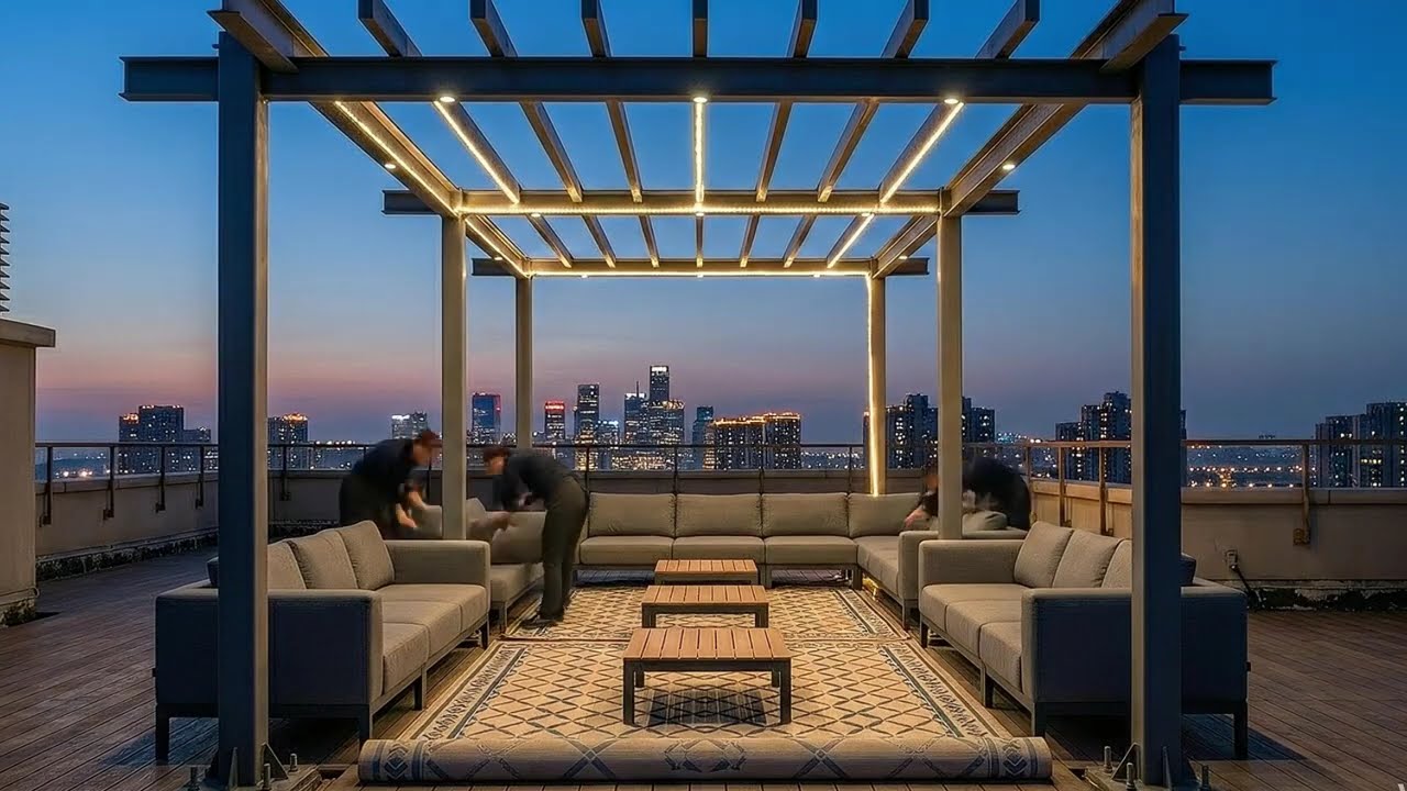 Rooftop urbano en rascacielos #timelapse #time #remodelaciondecasas #reconstruction