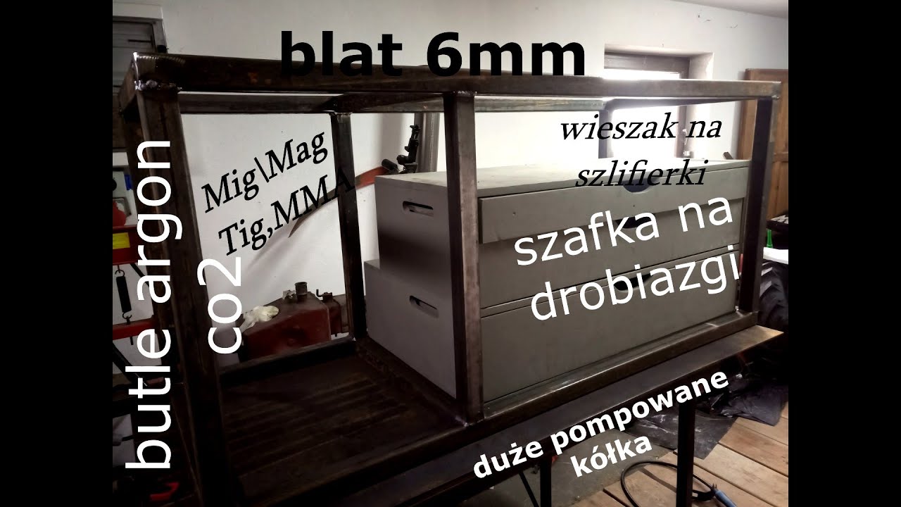 Stół spawalniczy, stół warsztatowy, wózek na spawarki, welding table, welding cart cz1