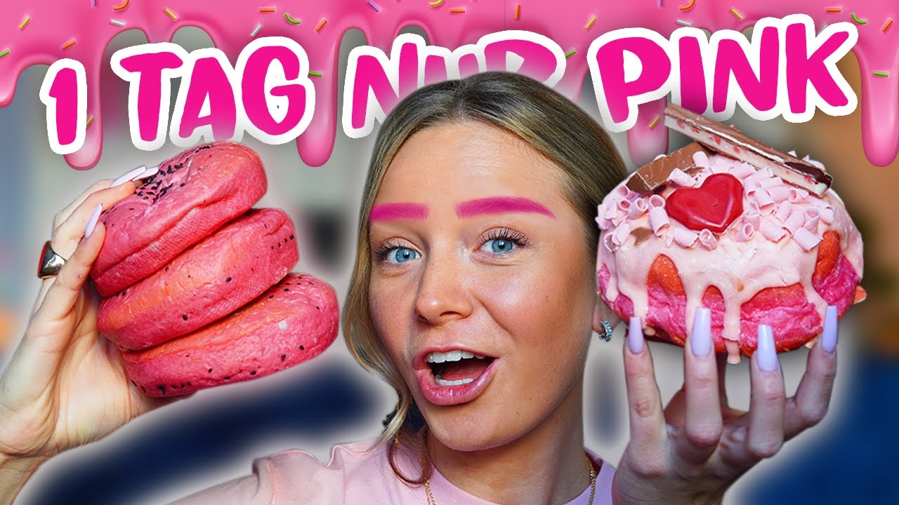 1 TAG NUR PINK FOOD ESSEN! 💓 |CARAMELLA