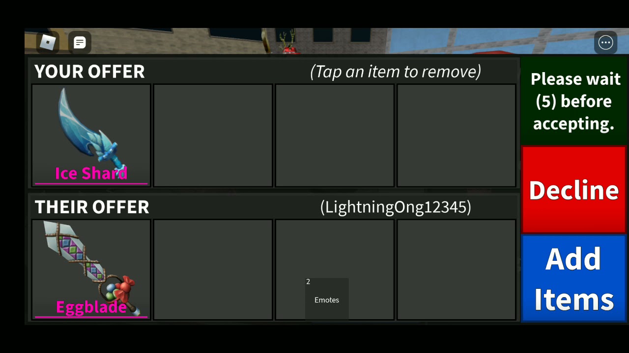 Trading my ice shard | w/f/l (Murder mystery 2)