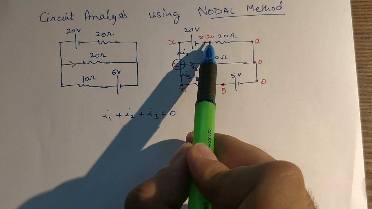 Circuit analysis using Nodal method