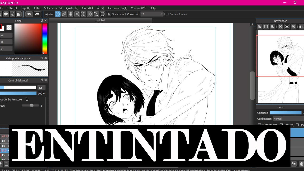 Entintado de manga portada