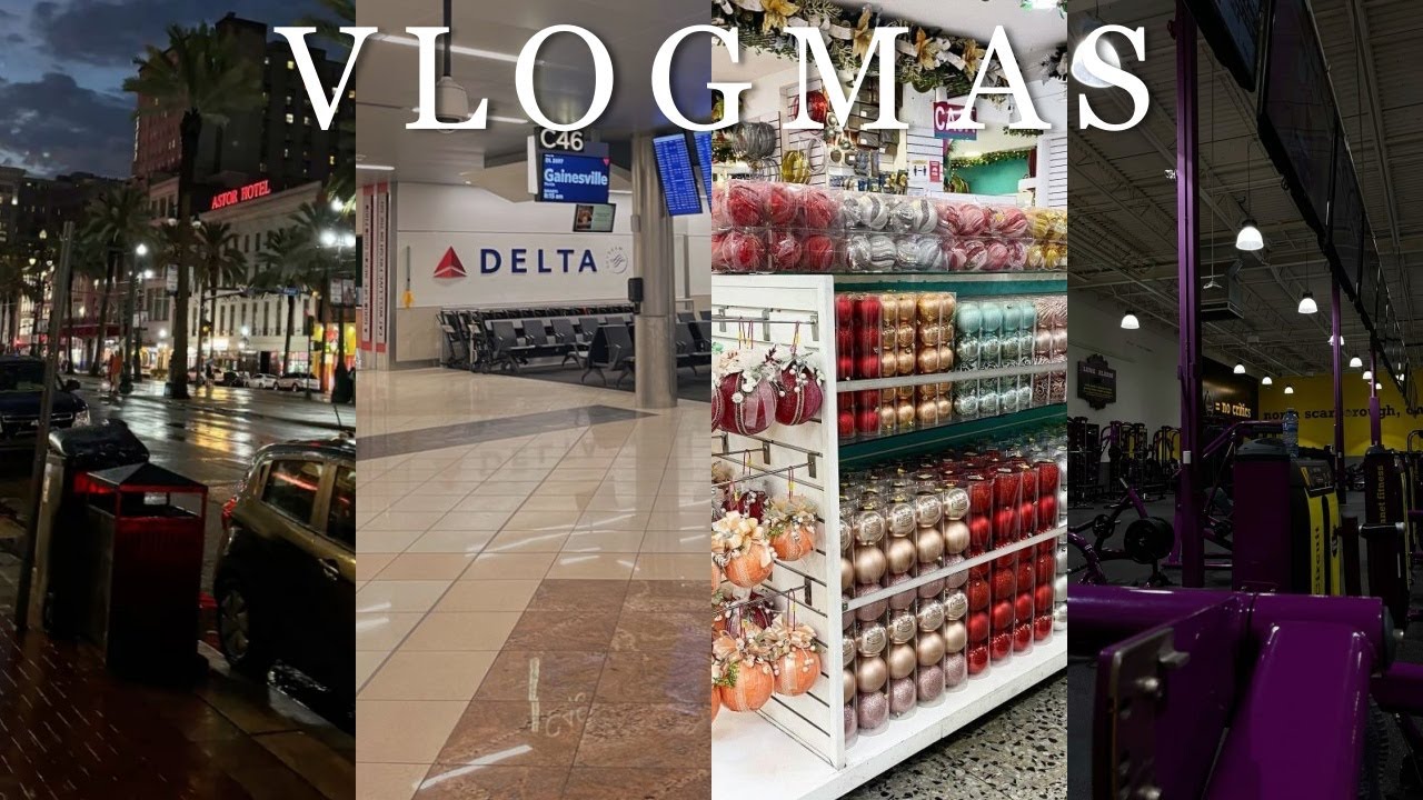 VLOGMAS 01! | День путешествий + НОЛА, шопинг по декору, спортзал, пробежка по торговому центру и...