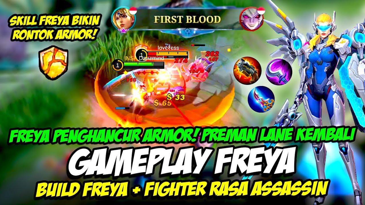 GAMEPLAY FREYA | BUILD FREYA PENGHANCUR ARMOR ❗ FIGHTER PREMAN LANE ❗ TUTORIAL FREYA ❗