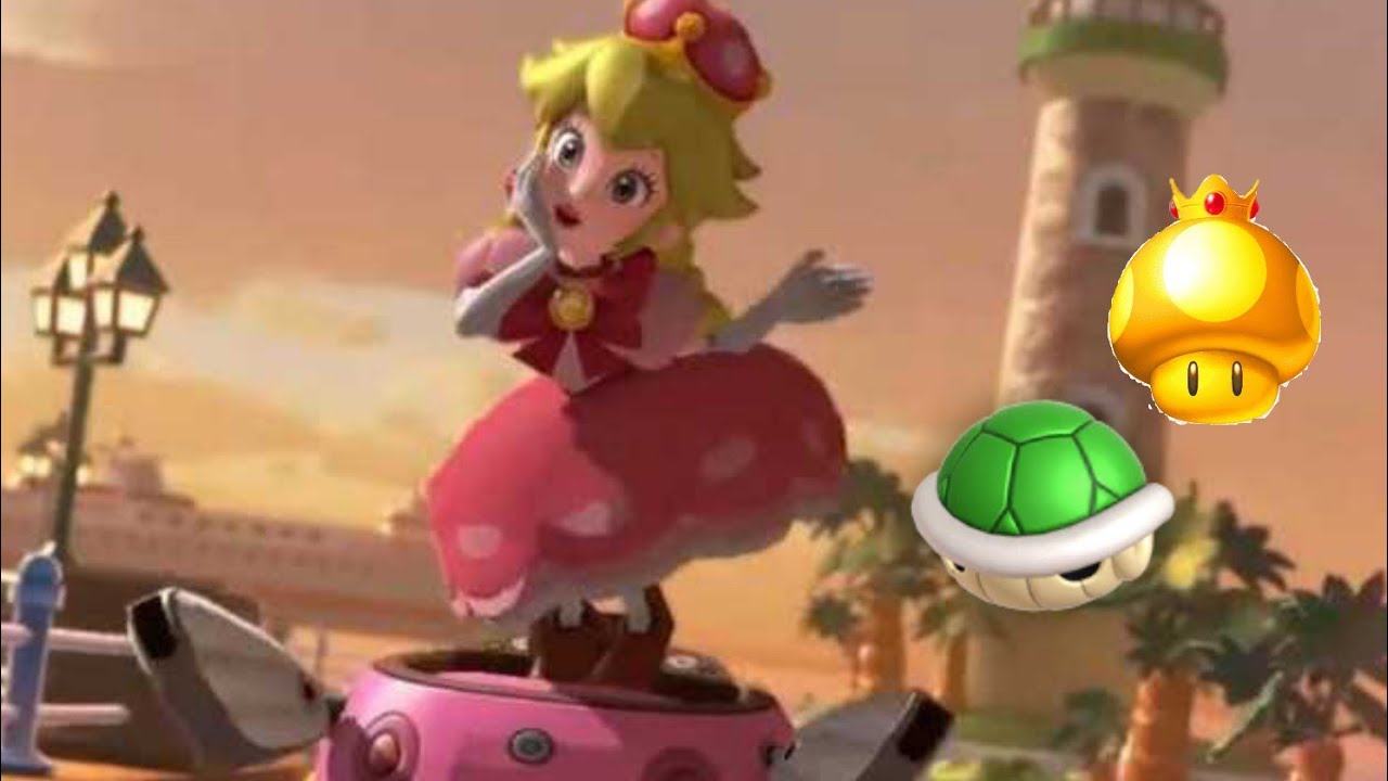 Carrera de champiñon dorado r caparazón verde Mario Kart 8 Deluxe 