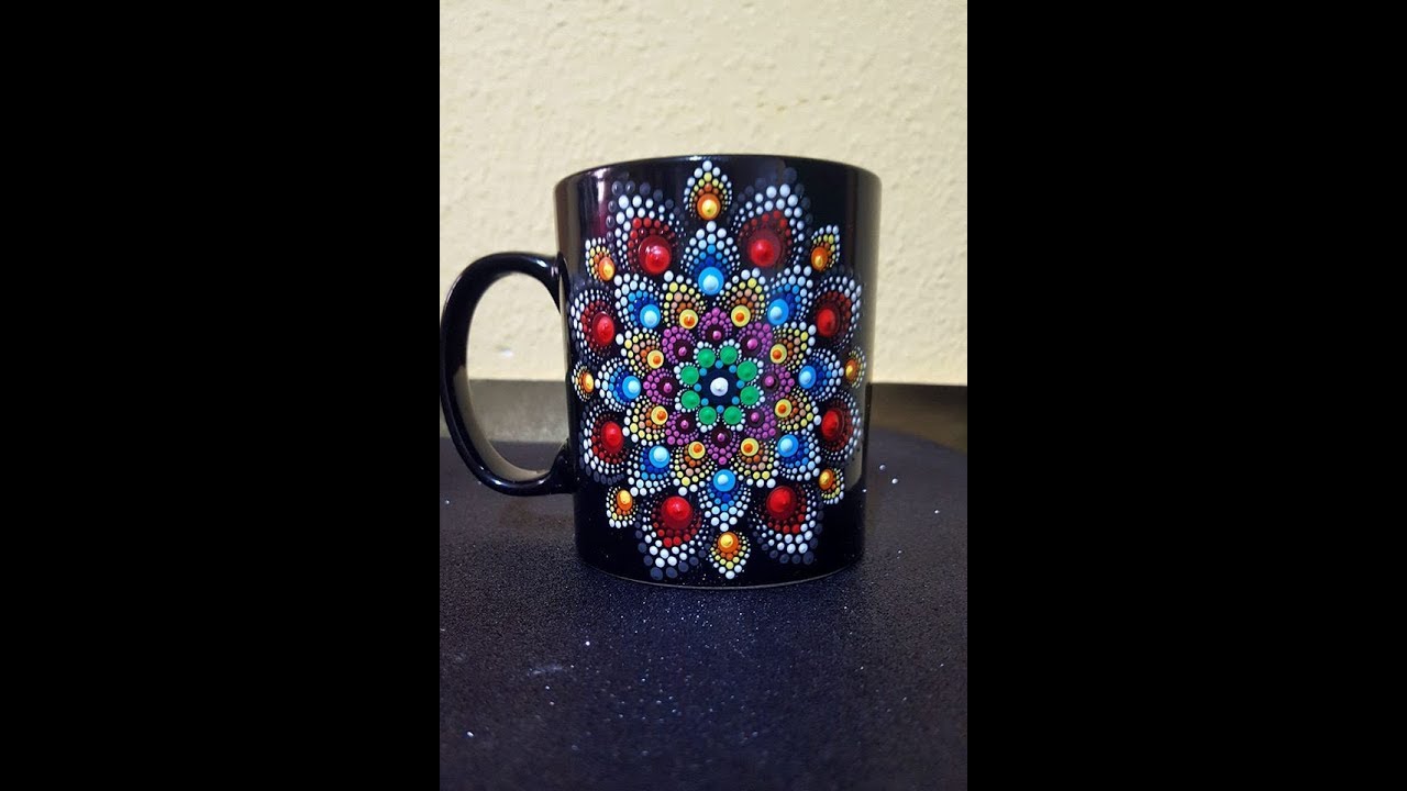 #12 How to paint Mandalas for BEGINNERS! Mandala Coffee Mug Tutorial ( medium)