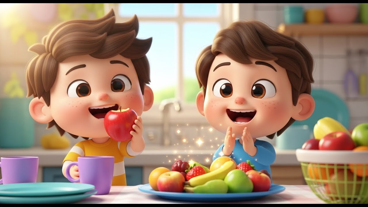 Yummy Snack Attack Time 🍎 A Happy Little Moment That Kids Love to Watch Again
