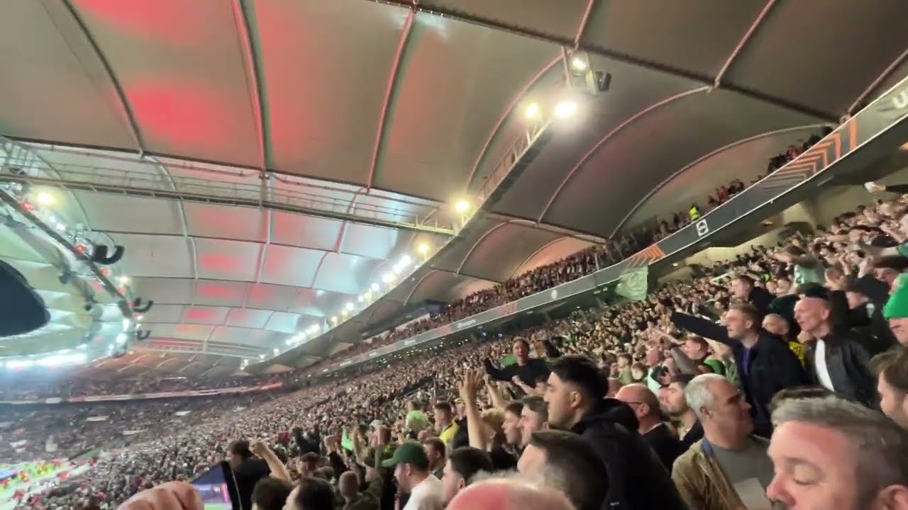 Celtic Glasgow Fans away singing - This is the day (2026-02-26, Europa League, Stuttgart)