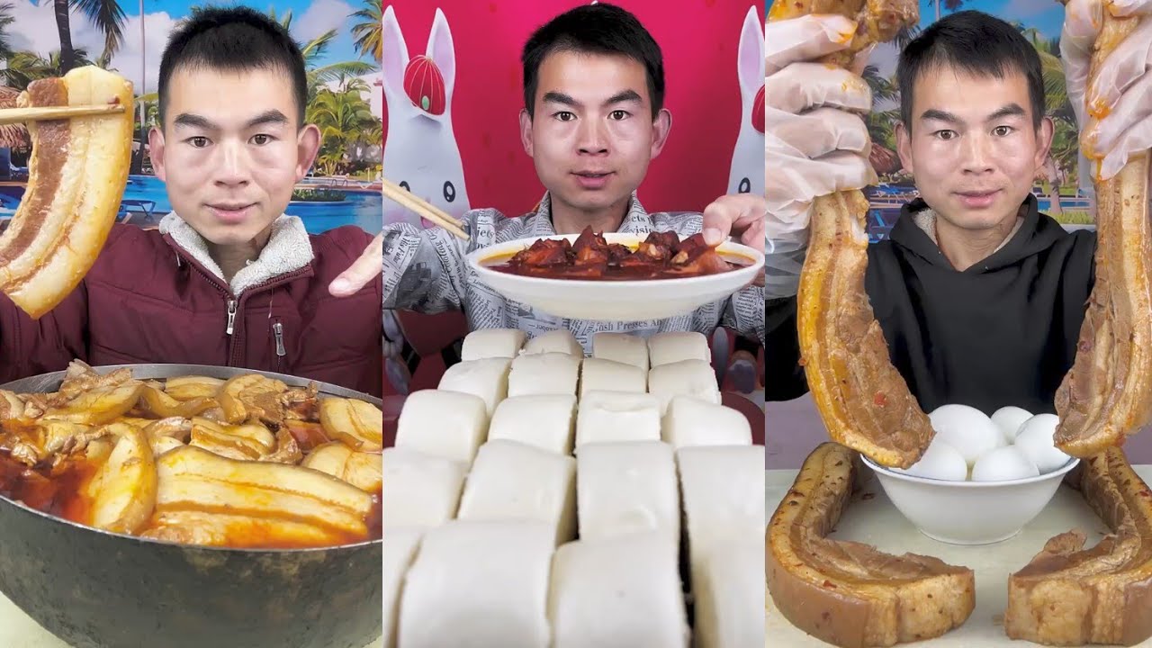 Mukbang Foodie Meat 🍖🥓 Pork Chicken 🍗 Noodles 🍜 with Chinese food #pork #eating #delicious #meat