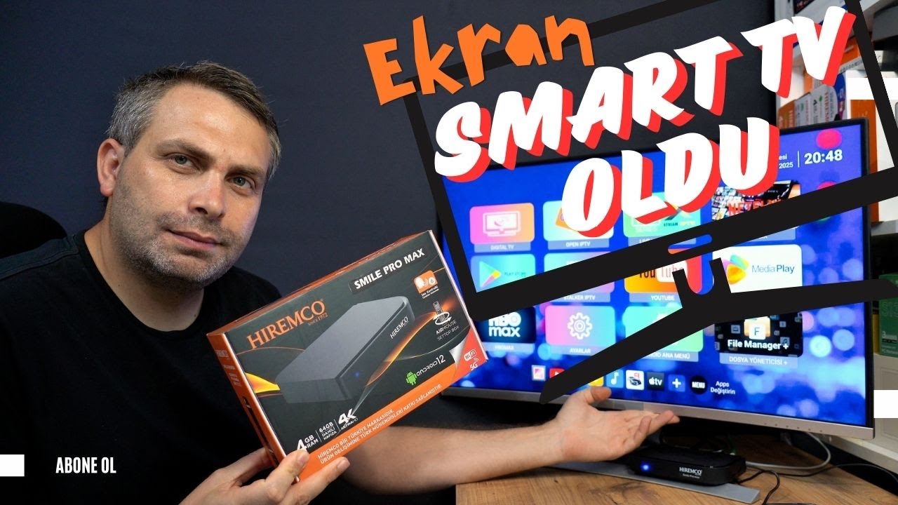 BU CİHAZLA EKRANI AKILLI TV YAPTIM | 4K UYDULU HIREMCO SMILE PRO MAX  📡 👏