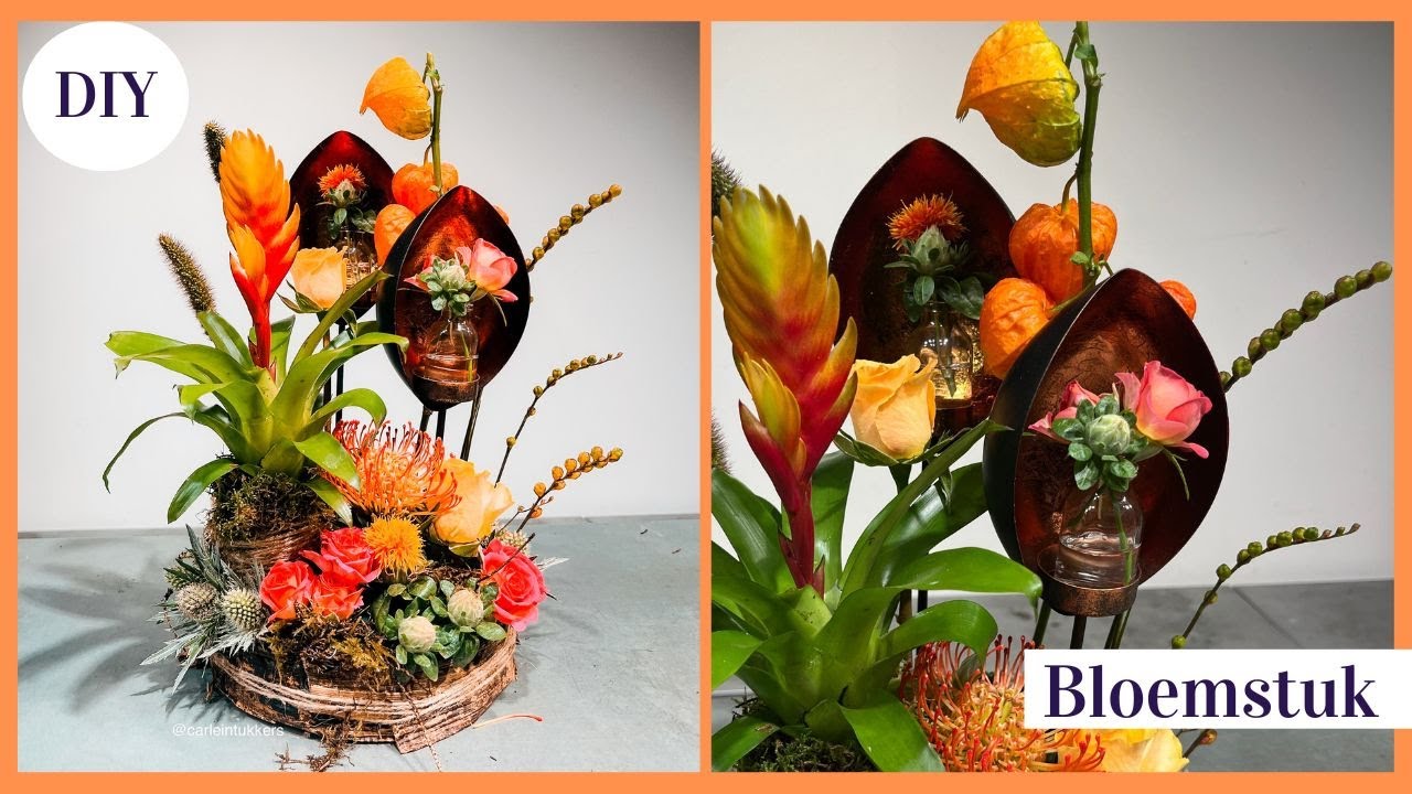 Bloemstuk in herfstkleuren 🍁🍂🧡| #247 | Carlein Tukkers | Herfdstbloemstuk DIY