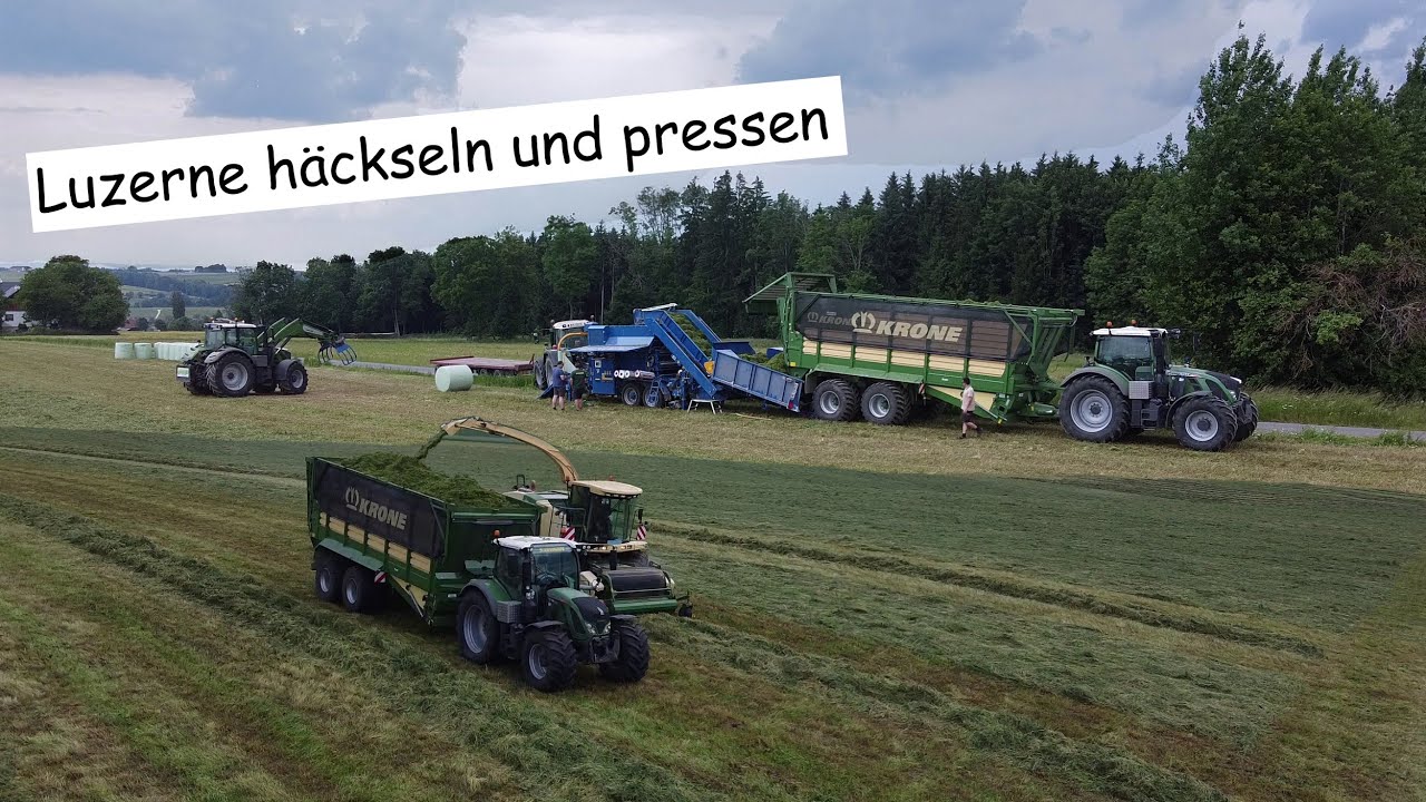 Luzerne h&auml;ckseln und zu Rundballen pressen | G&ouml;weil LT Master | Lohnunternehmen Steinwendner
