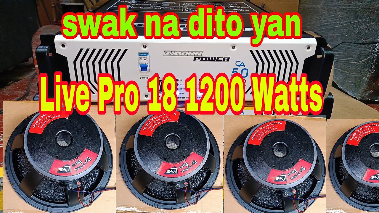 Live Pro 18 1200 watts & Zymar power CA 50 power amplifier.
