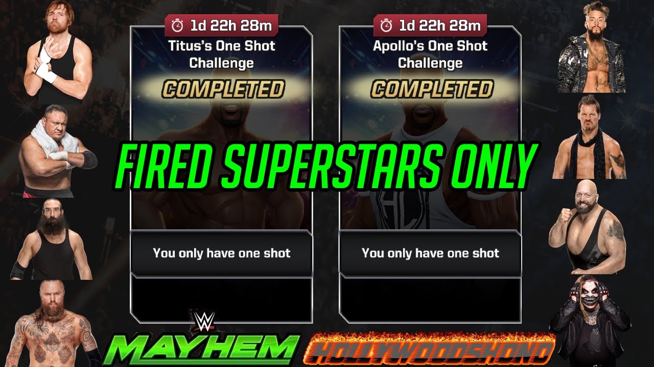 WWE Mayhem - HollywoodShono Defeats Apollo Crews and Titus O'Neil One Shot with Fired Superstars