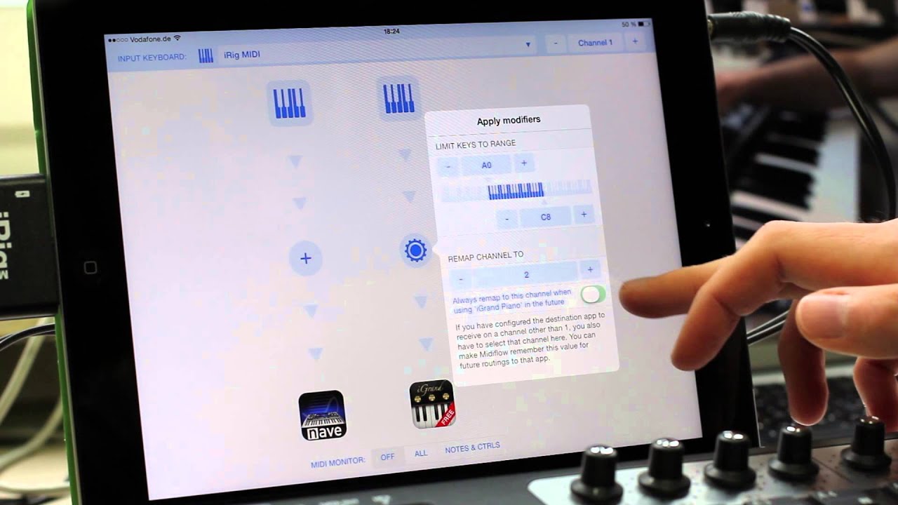 Midiflow Tutorials: Splitting your keyboard to play two synth apps
