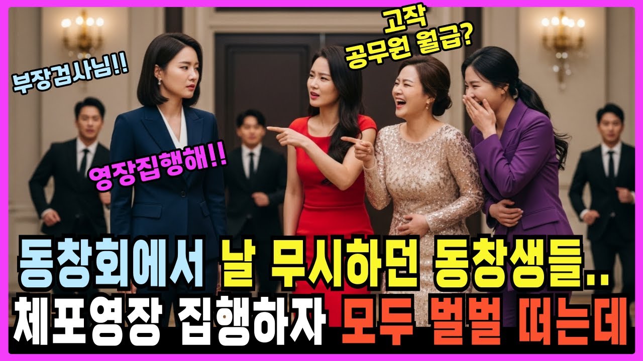 동창회에서 날 비웃던 동창생들, 특수부 수사관들이 나타나 '부장님!' 보고하자 무릎 꿇고 '검사님' 하며 빌었습니다