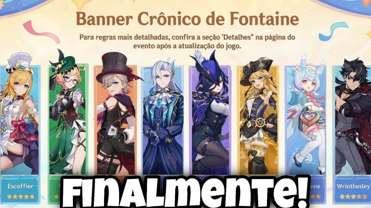BANNER CRÔNICO de FONTAINE finalmente com DATA! Veja os personagens que estarão disponíveis
