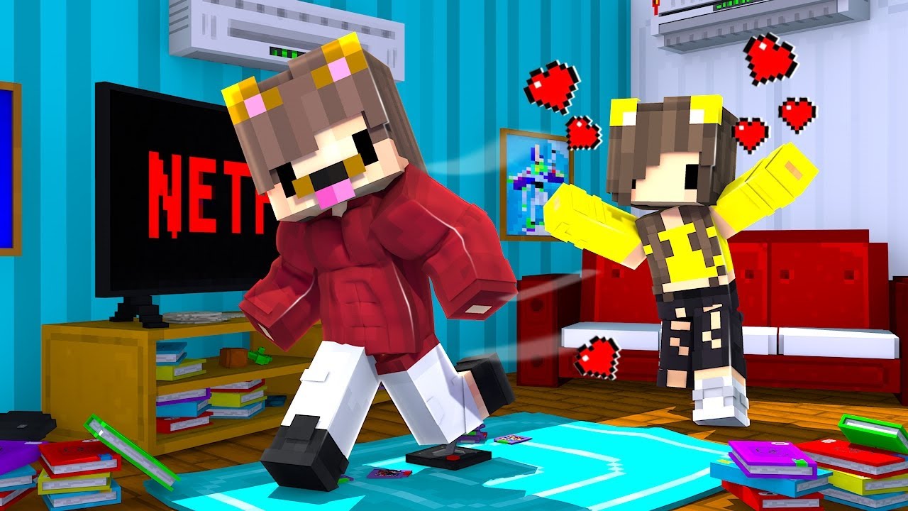 BEB&Ecirc; RAFAEU FUGIU DA BEB&Ecirc; MILIZINHA APAIXONADA QUERENDO BEIJOS NO MINECRAFT