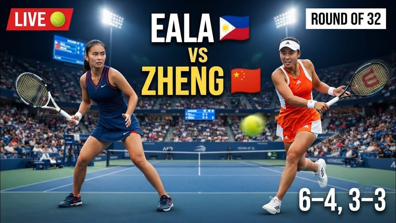  Alexandra Eala vs 🇨🇳 Qinwen Zheng | LIVE Round of 32 Battle! 😱🔥 Zheng Leads 6-4, Second Set 3-3! 