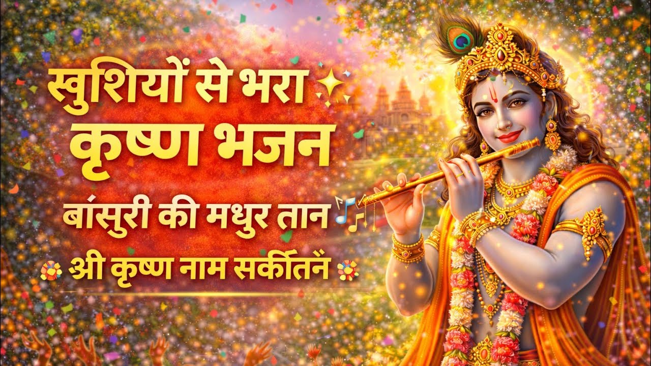 खुशियों से भरा श्री कृष्ण भजन | बांसुरी की मधुर तान 🎵✨