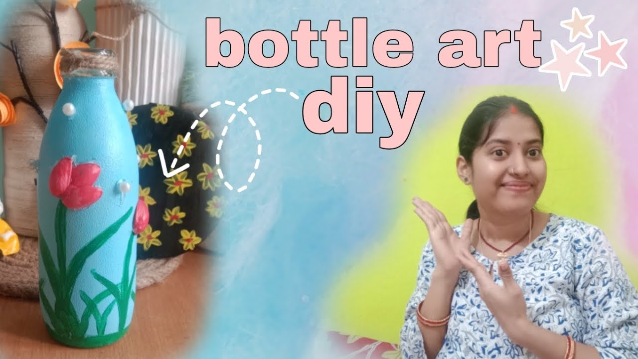 Diy bottle art 🎨✋#diy #viralvideo #craft #handmadeplanter #viral #art #handmade 