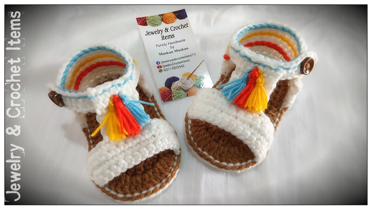 How To Crochet Baby Sandal With Tassels |Easy & Beautiful Design