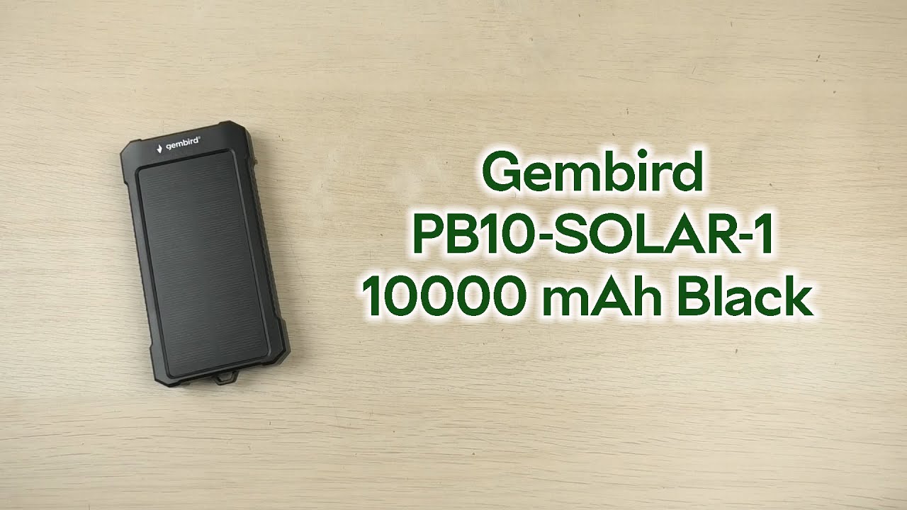 Розпаковка Gembird 10000 mAh QC 18W+PD 20W Black (PB10-SOLAR-1)