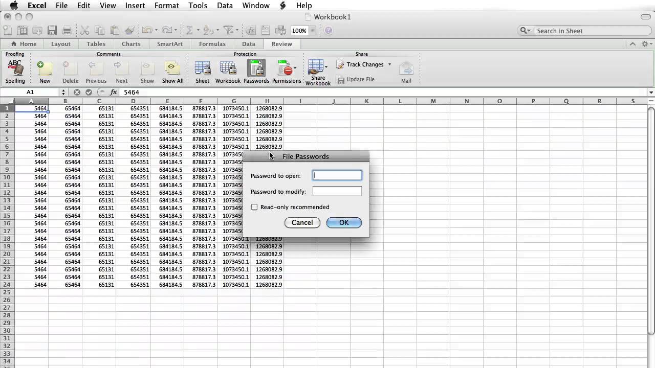 Как установить пароль на файл Excel