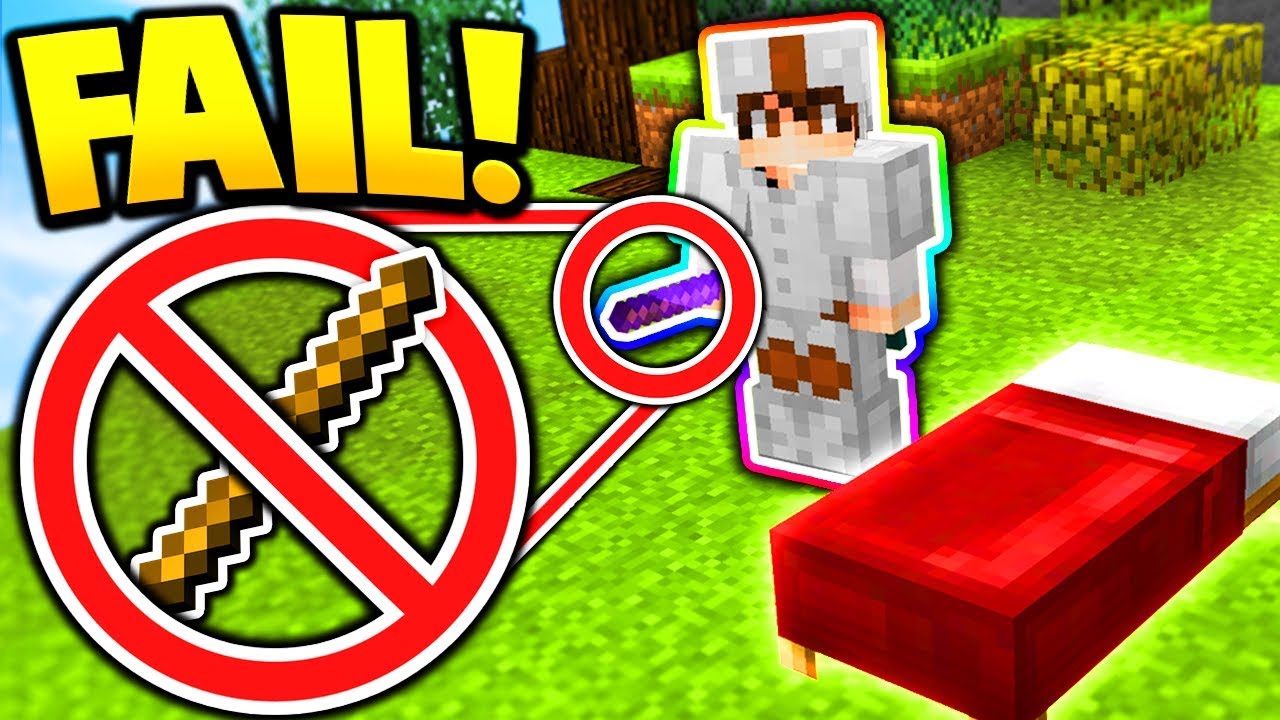 KNOCKBACK STICK FAIL! (Minecraft Bedwars 1v1v1v1)