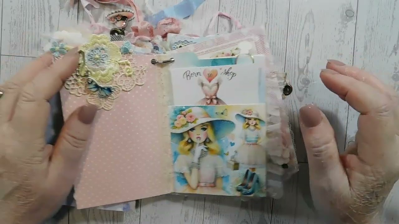 Vintage, retro girls, tag book flip through