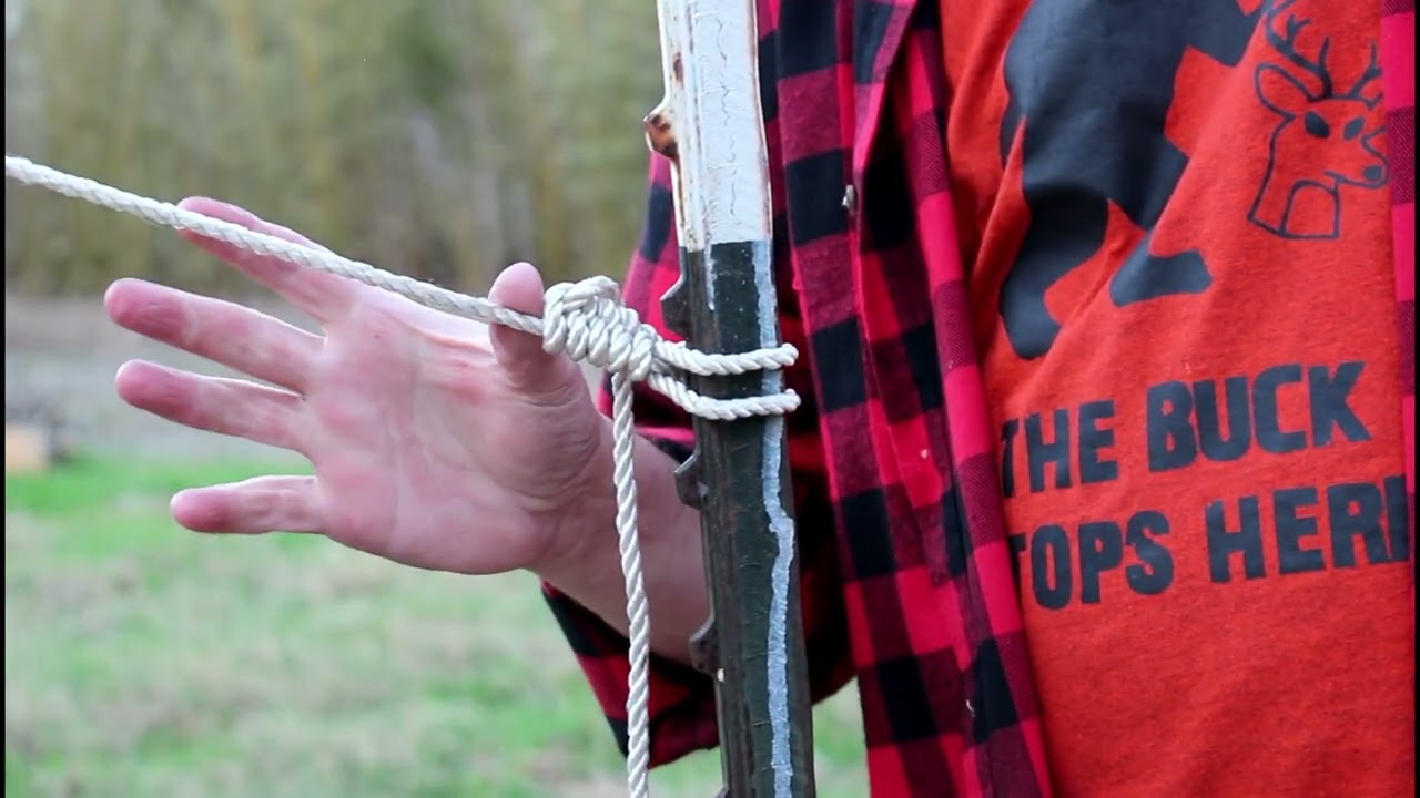 Rope Work to Straighten Chicken Run Fence 