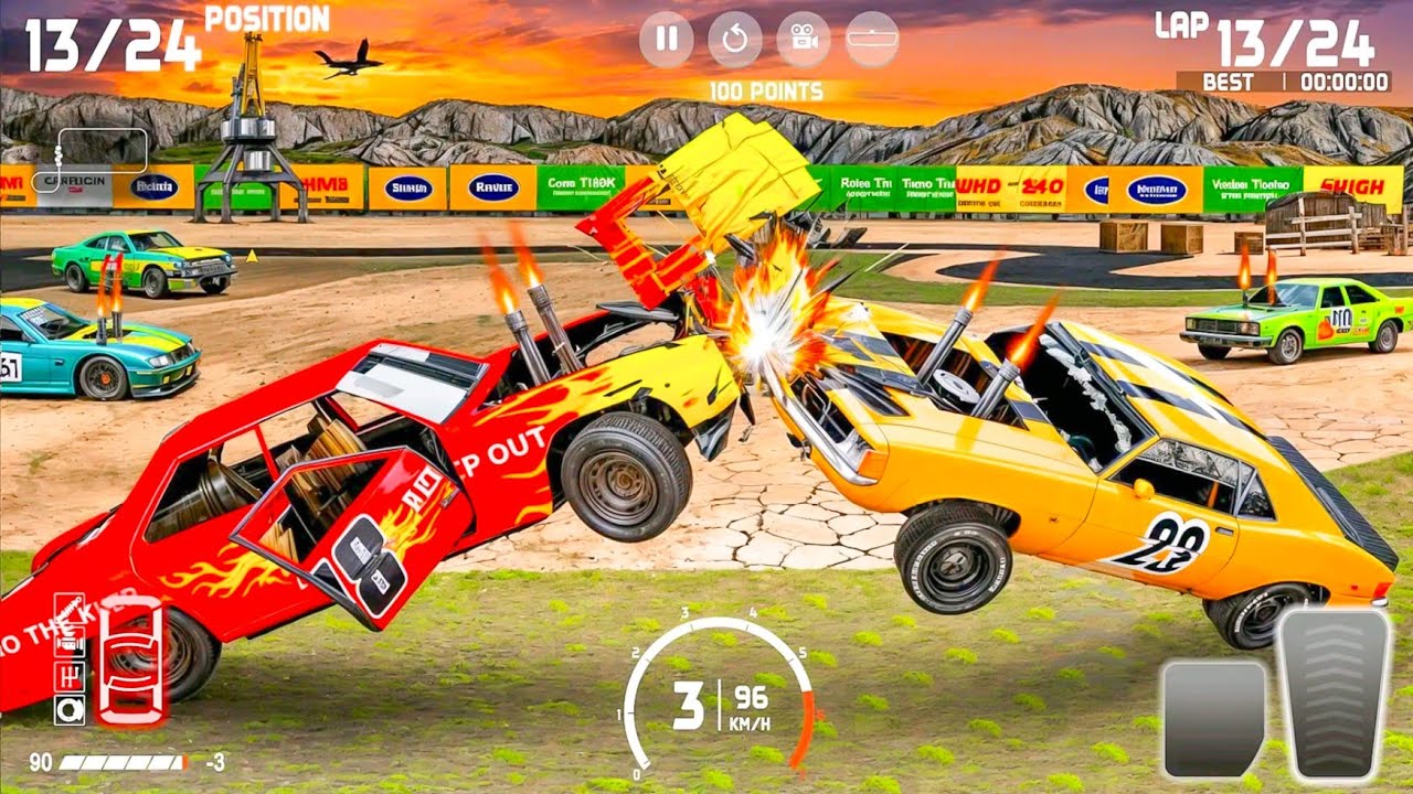 US Police Muscle Cars and Monster Truck Demolition Derby Arena Shooting Simulator - Android Gameplay