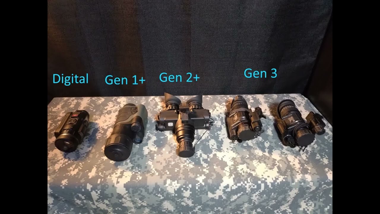 Night Vision Generations Comparison - Digital vs Gen 1+ vs Gen 2+ vs Gen 3